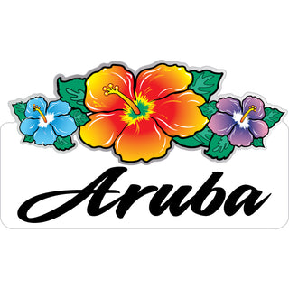 Aruba   Triple Hibiscus Sticker