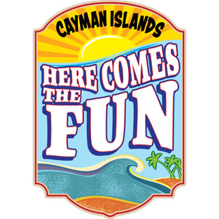 Cayman Islands B.W.I Here Comes the Fun Vertical Sticker