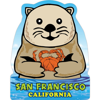 San Francisco  CA   Sea Otter Cartoon Sticker
