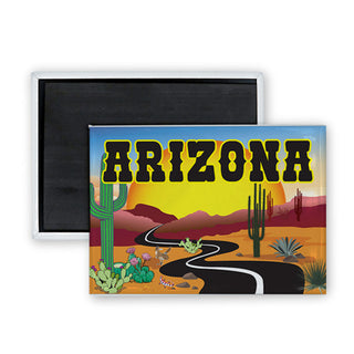 Arizona Desert Winding Road Rectangle Badge Magnet