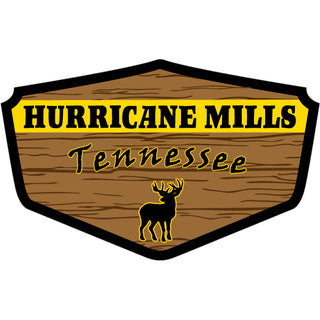Hurricane Mills Tennessee   Wood Sign Deer Sticker