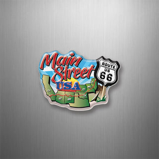 Route 66 Main Street USA 3D Magnet