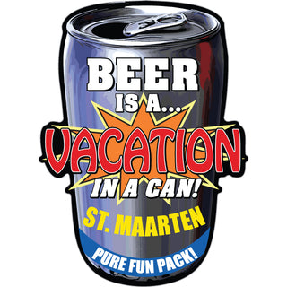 St. Maarten Beer is Vacation in a Can Sticker