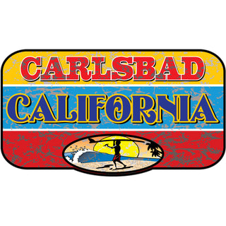 Carlsbad  CA Endless Summer Distressed Sign Sticker