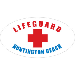 Huntington Beach   Lifeguard Oval Sticker