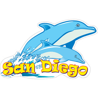 San Diego   Two Dolphins Sticker