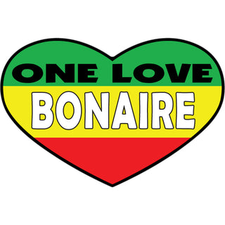 Bonaire   One Love Heart Sticker