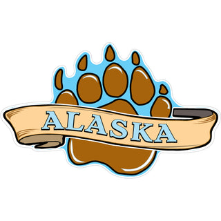 Alaska Bear Paw with Banner Sticker