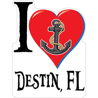 OK4 Destin I Heart with Anchor Sticker