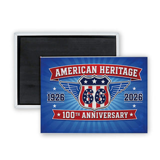 Route 66   American Heritage 100th Anniversary Rectangle Badge Magnet