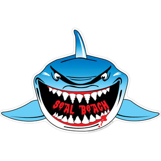 Seal Beach CA Shark Front View Sticker