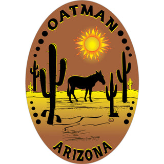 Oatman  Arizona   Copper Desert Oval Sticker