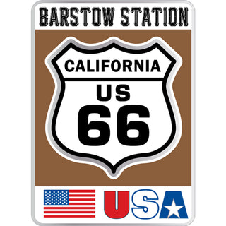 Route 66 Brown USA Sign   .   Business Card Sized Sticker Sticker