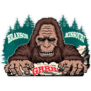 Branson  MO Bigfoot Looking Over   Postcard Sized Sticker Sticker