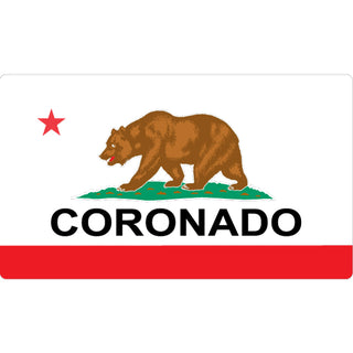 Coronado  CA   California State Flag Map   Postcard Sized Sticker Sticker