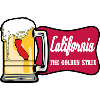 California Red Sign Beer Mug Sticker