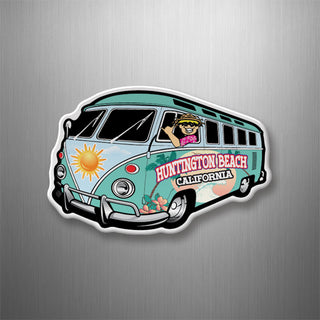 HUNTINGTON BEACH VAN CORNER VIEW 3D Magnet