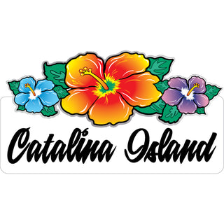 Catalina Island Triple Hibiscus Sticker