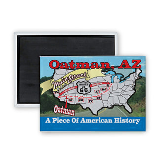 Oatman Route 66 Map A Piece of American History Rectangle Badge Magnet