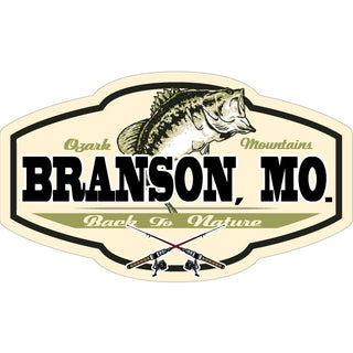 OK4 Branson MO Ozark Mountains Bass on Plaque Sticker