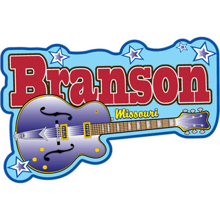 Branson MO Guitar and Stars mini Sticker