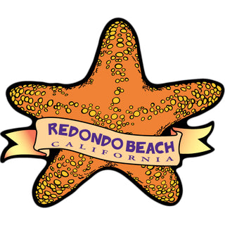 Redondo Beach  California   Starfish with Banner Sticker