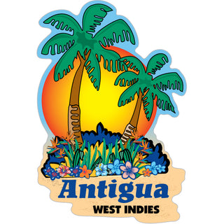 Antigua  West Indies   Palms Sunset Sticker