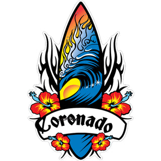 Coronado  CA Tribal Surfboard (45096) Sticker