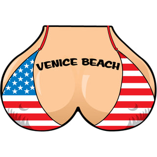 Venice Beach   Flag Bikini Top Sticker