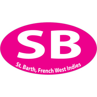 St. Barth  FWI   Hot Pink Euro Oval Sticker