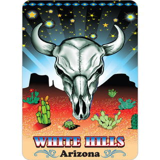 White Hills  AZ Skull Night Stars Desert Sticker