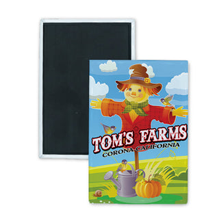 Toms Farms   Scarecrow Rectangle Badge Magnet