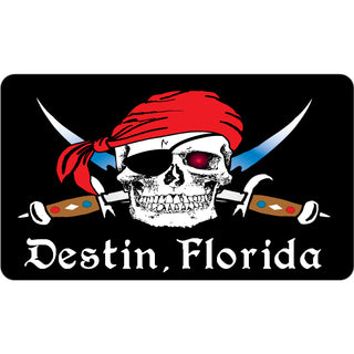 Destin Pirate with Swords Rect Sticker