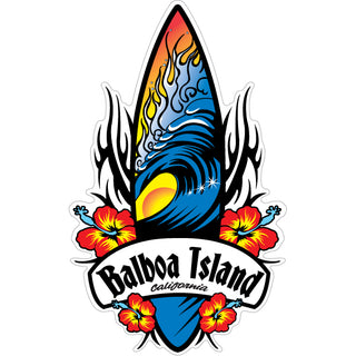 Balboa Island Tribal Surfboard Sticker