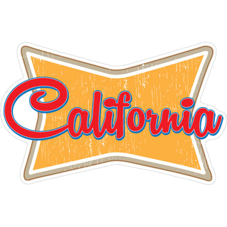 California   Retro Squeezed Rectangle Sticker