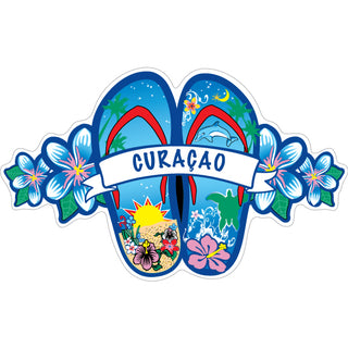 Curacao Blue Flip Flops Sticker