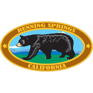 RUNNING SPRINGS BEAR OVAL Sticker