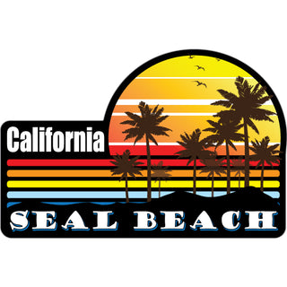 Seal Beach  California   Colorful Palm Sunse Sticker