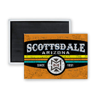 Scottsdale  Arizona   Distressed 3 Stripes Sign Rectangle Badge Magnet