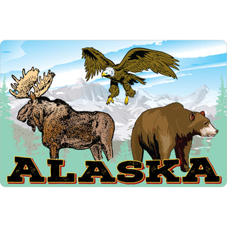 Alaska Forest Animals   Moose  Eagle  Bear  Sticker