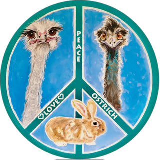 Ostrichland USA Please Love Ostrich 3.25 x 4 Sticker Sticker