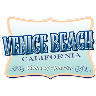OK4 Venice Beach  CA Coastal Tilted Rectangle (01234) Sticker