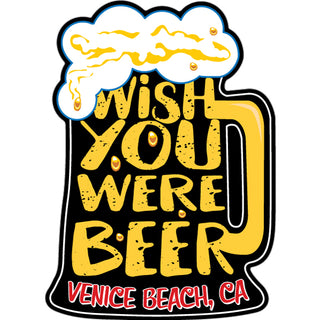 Venice Beach CA   Wish You Were Beer Sticker