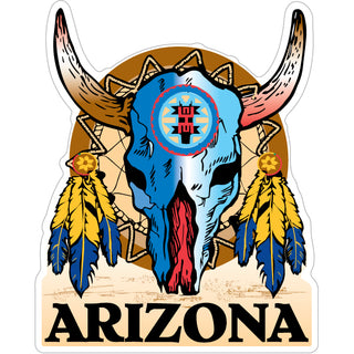 Arizona   Skull Dream Catcher Sticker