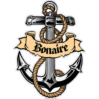 Bonaire   Anchor with Rope and Banner Sticker