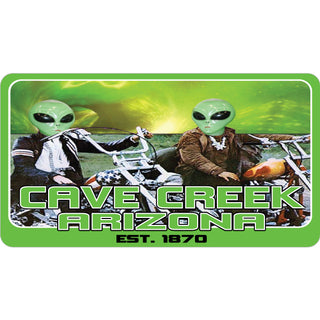 Cave Creek  Arizona est. 1870   Easy Rider Aliens Sticker