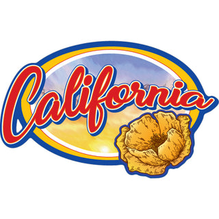 California Golden State Poppy Sticker