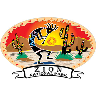 Zion National Park   Kokopelli Desert Scene Sticker