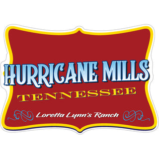 Hurricane Mills  Tennessee Red Tilted Rectangle Sticker