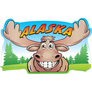 Alaska Happy Moose Sticker